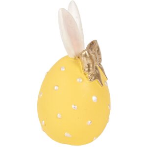 Decoración de huevo Clayre & Eef Amarillo-Blanco Ø 6x12 cm