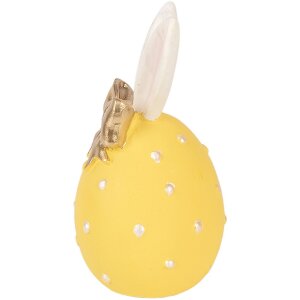 Decoración de huevo Clayre & Eef Amarillo-Blanco Ø 6x12 cm