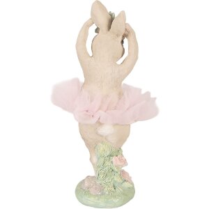 Clayre & Eef 6PR6078 Dekoration Kaninchen Beige-Rosa 10x9x27 cm