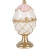 Decoración huevo Clayre & Eef Blanco con detalles dorados Ø 8x15 cm
