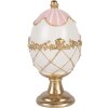 Decoración huevo Clayre & Eef Blanco con detalles dorados Ø 8x15 cm