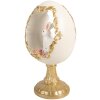 Decoración de huevo con conejo Clayre & Eef blanco-dorado 12x11x22 cm