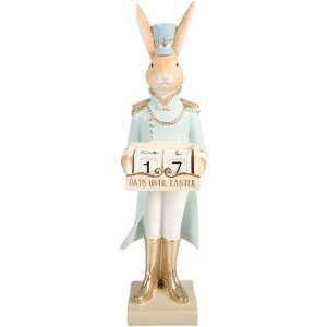 Decoración de conejo Clayre & Eef en beige-azul 9x10x32 cm