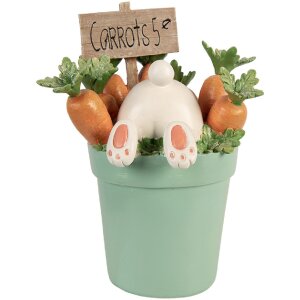 Decoración de conejo Clayre & Eef blanco-azul 21x20x28 cm