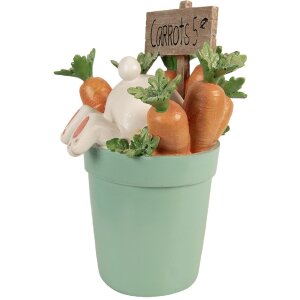 Decoración de conejo Clayre & Eef blanco-azul 21x20x28 cm