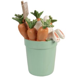 Decoración de conejo Clayre & Eef blanco-azul 21x20x28 cm