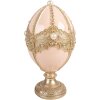 Decoración en forma de huevo Clayre & Eef 6PR6109 tono rosa suave con detalle dorado Ø 15x27 cm
