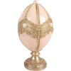 Decoración en forma de huevo Clayre & Eef 6PR6109 tono rosa suave con detalle dorado Ø 15x27 cm