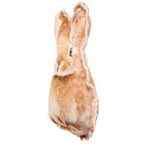 Cojín de conejo Clayre & Eef Marrón-Blanco 13x5x22 cm