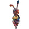 Figura decorativa Coniglietto Psyco – Conejo multicolor de poliresina, 23 cm