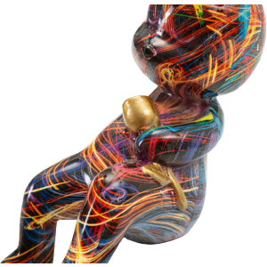 Figura decorativa de conejo psicodélico Mauro Ferretti 21,5x10x22 cm