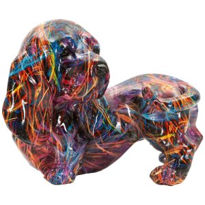Figura decorativa Bassotto Psyco de Mauro Ferretti – Perro Dálmata multicolor en Polyresin, aprox. 20 x 14 x 16,5 cm