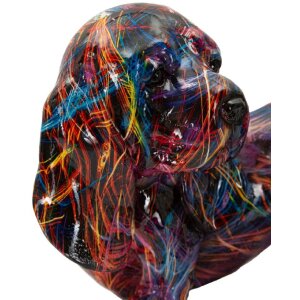 Figura decorativa Bassotto Psyco de Mauro Ferretti – Perro Dálmata multicolor en Polyresin, aprox. 20 x 14 x 16,5 cm