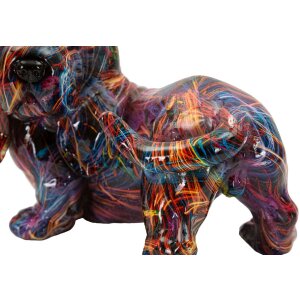 Figura decorativa Bassotto Psyco de Mauro Ferretti – Perro Dálmata multicolor en Polyresin, aprox. 20 x 14 x 16,5 cm