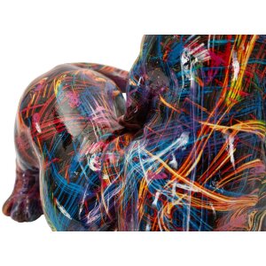 Figura decorativa Bassotto Psyco de Mauro Ferretti – Perro Dálmata multicolor en Polyresin, aprox. 20 x 14 x 16,5 cm