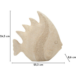 Figura decorativa PESCE SAND Mauro Ferretti 25,3x8,6x24,5 cm Beige