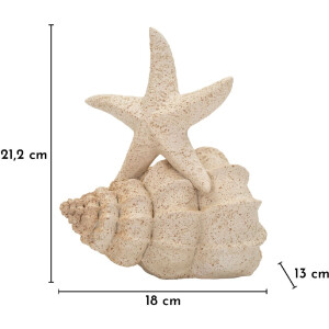 Figura decorativa marítima STELLA MARINA SAND 18x13x21,2 cm de Mauro Ferretti