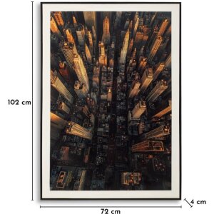 Marco de fotos con skyline de Nueva York de Mauro Ferretti, laca, tela, 72x4x102 cm