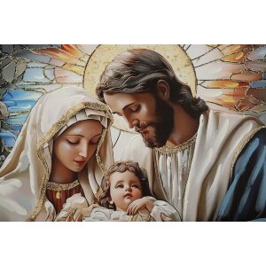 Pintura sobre lienzo NATIVITÀ con marco 102x4x72 cm de Mauro Ferretti