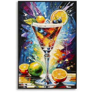 Pintura sobre tela COCKTAIL con marco de fotos Mauro Ferretti 62x3,5x92 cm