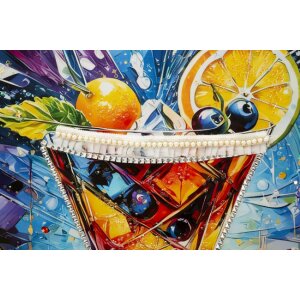 Pintura sobre tela COCKTAIL con marco de fotos Mauro Ferretti 62x3,5x92 cm