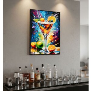 Pintura sobre tela COCKTAIL con marco de fotos Mauro Ferretti 62x3,5x92 cm