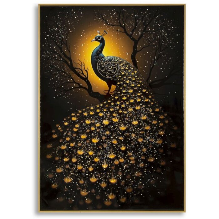 Cuadro de pared Mauro Ferretti "Pavo real" – Lienzo decorativo con marco 70x100 cm