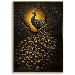 Cuadro de pared Mauro Ferretti "Pavo real" – Lienzo decorativo con marco 70x100 cm