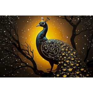Cuadro de pared Mauro Ferretti "Pavo real" – Lienzo decorativo con marco 70x100 cm