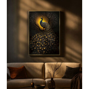 Cuadro de pared Mauro Ferretti "Pavo real" – Lienzo decorativo con marco 70x100 cm