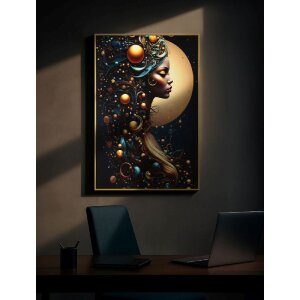 Marco de pared con arte LED "Minerva" de Mauro Ferretti – Lienzo con marco 60x90 cm