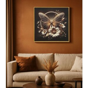 Marco de pared "Butterfly" con LED de Mauro Ferretti – Lienzo con marco 50x50 cm