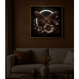 Marco de pared "Butterfly" con LED de Mauro Ferretti – Lienzo con marco 50x50 cm