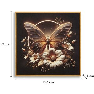 Marco de pared "Butterfly" con LED de Mauro Ferretti – Lienzo con marco 50x50 cm