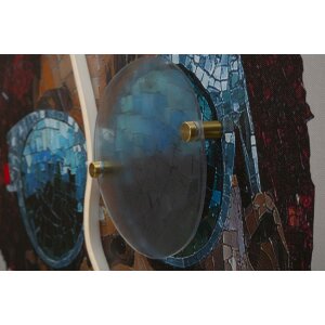 Poster mural "Afro" de Mauro Ferretti con LED – Impresión en lienzo 60x90 cm con aplicación 3D