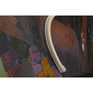 Poster mural "Afro" de Mauro Ferretti con LED – Impresión en lienzo 60x90 cm con aplicación 3D