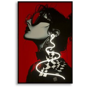 Poster de pared Mauro Ferretti "Psyco" con LED – Impresión en lona 60x90 cm con aplicación 3D