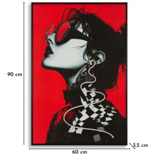 Poster de pared Mauro Ferretti "Psyco" con LED – Impresión en lona 60x90 cm con aplicación 3D