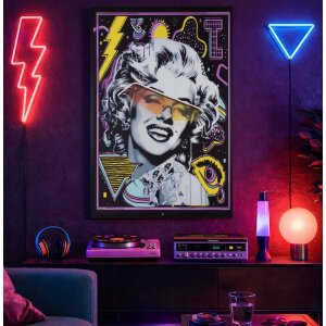 Pintura LED en lienzo "Marilin" 60x90 cm – Aplicación 3D en acrílico