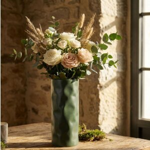 Vaso "Norimberga" de Mauro Ferretti 12x12x30 cm Verde claro