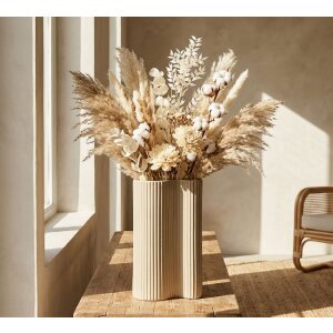 Vaso "Frankfurt" de Mauro Ferretti 21x12x36 cm Blanco