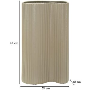 Vaso "Frankfurt" de Mauro Ferretti 21x12x36 cm Blanco