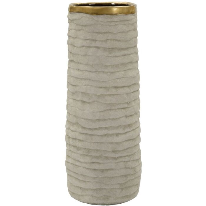 Vaso "Lima Open" de Mauro Ferretti Ø15,5x40 cm Gris/Gold