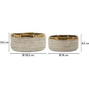 Set de cachepots "Lima" de Mauro Ferretti, 2 piezas, Ø22,5x10,5 cm / Ø18x8,5 cm