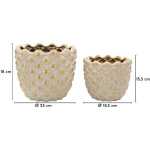 Set de 2 macetas "Pepitas" Mauro Ferretti Ø23x18 cm / Ø18,5x15,5 cm