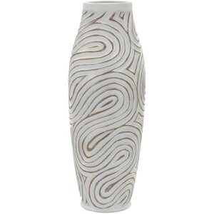 Mauro Ferretti Vase "Oblix" Ø18,5x50 cm Weiß gekälkt