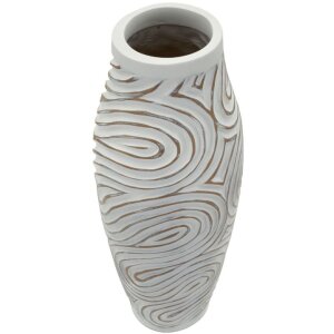 Mauro Ferretti Vase "Oblix" Ø18,5x50 cm Weiß gekälkt