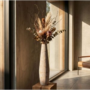 Vaso "Hanoi" Mauro Ferretti Ø17x68,5 cm Blanco con acabado mate