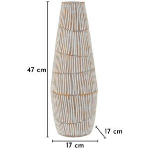 Vaso "Hanoi" de Mauro Ferretti Ø17x47 cm Blanco con acabado mate