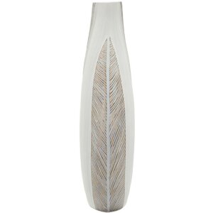 Vaso "Ho Chi Minh" de Mauro Ferretti 29,5x13,5x50 cm Blanco calcáreo